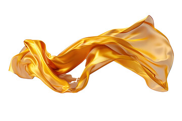 Poster - a piece of golden,yellow color fabric floating in air ,isolated on a transparent background 