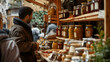 © Matthias - Busy market stall selling homemade jams and preserves