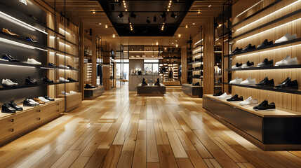 Wall Mural - High-end retail store with designer shoes and luxurious atmosphere