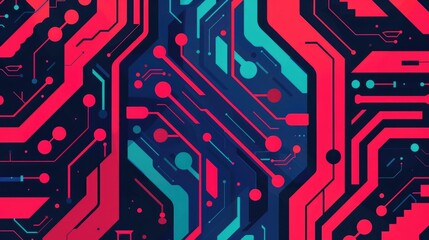 Leinwandbilder - Futuristic intelligence art with brain like circuits abstract digital background  technology pattern with circuitry and geometric shapes  Modern algorithm and data visualization concept