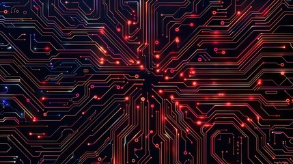 Leinwandbilder - Captivating depicting a futuristic circuit design with intricate interconnected patterns and a striking technological aesthetic