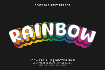Poster - 3D Rainbow Text effect editable vector