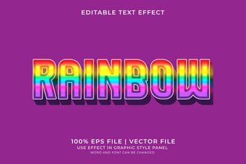 Poster - 3D Rainbow Text effect editable vector
