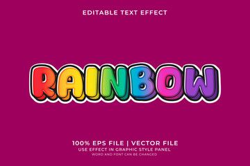Poster - 3D Rainbow Text effect editable vector