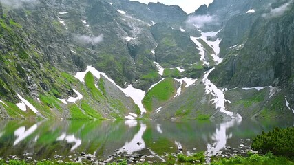 Wall Mural - Beautiful mountain lake. Black Lake below Mount Rysy.