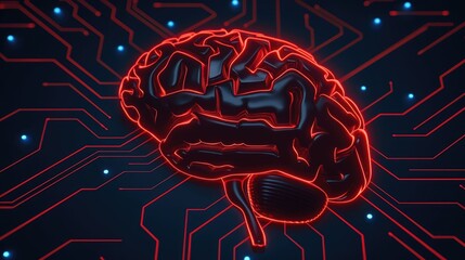 Leinwandbilder - Vibrant depicting the intricate interconnectivity and cognitive processing of advanced digital technology symbolizing the power of intelligence innovation and the future of computing
