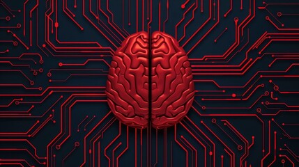 Fototapete - depicting the intricate workings of futuristic cognitive electronic systems