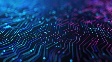 Leinwandbilder - Futuristic depicting a machine intelligence network with intricate digital patterns neon colors and a high tech cyberpunk aesthetic