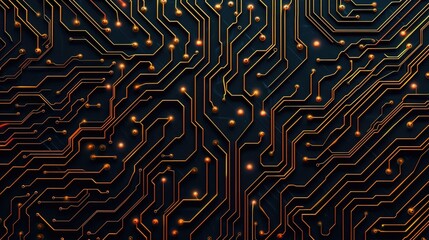 Leinwandbilder - Intricate of a neural computation graphic with an intricate circuit design depicting the complex interconnected patterns and flow of digital information and electronic systems