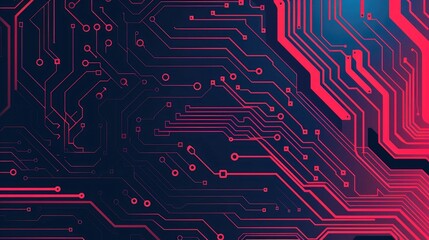Leinwandbilder - Intelligent Circuits with Abstract Shapes Futuristic background depicting intricate digital network systems high tech engineering and intelligence technology