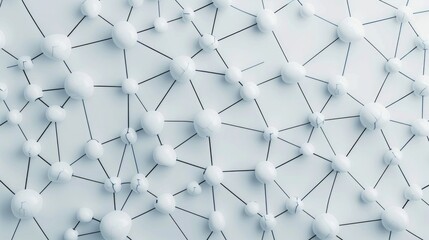 Fototapete - Interconnected Brain Circuit Mapping with Nodes and Lines in Abstract Digital conceptual image depicting the neural network and data connections in a minimalist and futuristic style