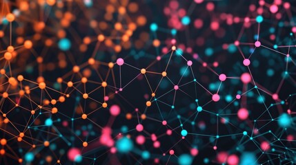 Leinwandbilder - Interconnected Machine Learning Algorithms Visualization in Digital Network Environment  Abstract showcasing the complex and dynamic nature of machine learning processes and intelligence