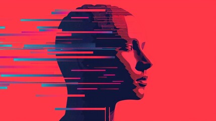 Fototapete - Vibrant and captivating depicting an intelligent neural design concept with dynamic digital elements conveying a sense of technology innovation and the power of intelligence