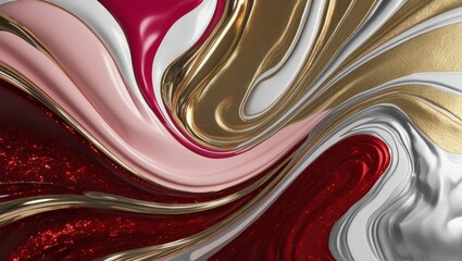 Wall Mural - red and white abstract