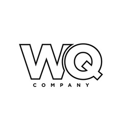 Wall Mural - Letter W and Q, WQ logo design template. Minimal monogram initial based logotype.