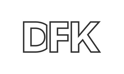Poster - DFK logo design template with strong and modern bold text. Initial based vector logotype featuring simple and minimal typography. Trendy company identity.