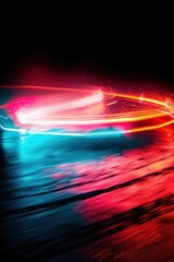 Aufkleber - Abstract neon light trails on water
