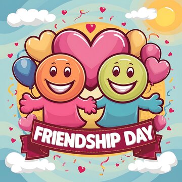 Heartfelt Hugs Happy Friendship Day Celebration
