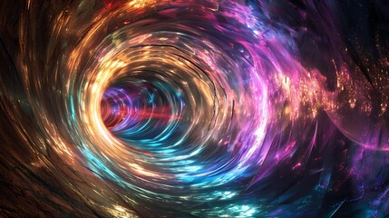 Poster - A mysterious tunnel with swirling, multicolored lights forming a mesmerizing pathway