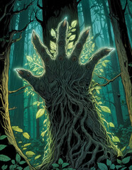 tree hand of a wood