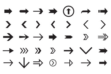 Poster - arrows set icon. arrow vector collection in black color, modern and simple arrows. arrow. cursor. mo