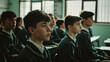 © VK Studio - Attentive students in uniform sit in a classroom, focused on their lesson, indicative of structured learning and discipline.