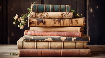 Poster - faded shabby books