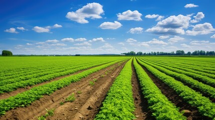 Wall Mural - green spring field planting