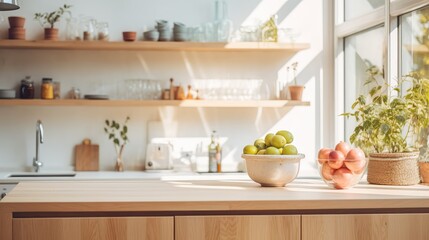 Canvas Print - light kitchen counter blur