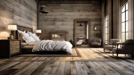 Canvas Print - weathered wood plank flooring