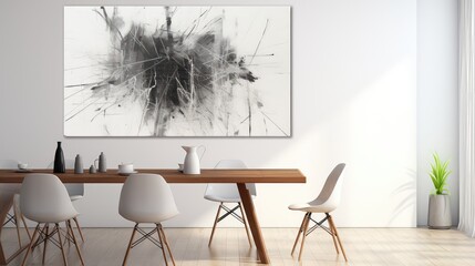 Poster - brushstrokes abstract data white