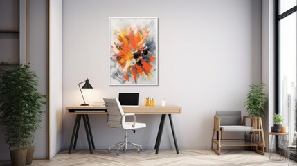 Canvas Print - painting light grey wall