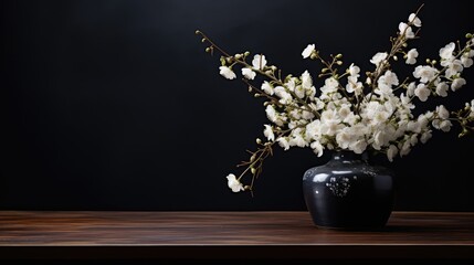 Wall Mural - contrast black table background