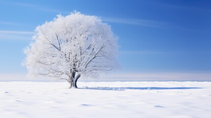 Poster - winter snow landscape trees