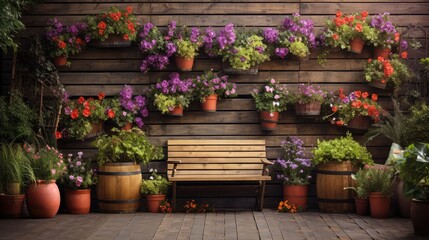 Canvas Print - inviting garden wall