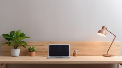 Canvas Print - potted office background desk