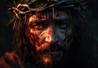 Wall Mural - Jesus Christ with crown of thorns