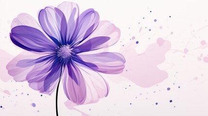 Poster - minimalist purple flower illustration