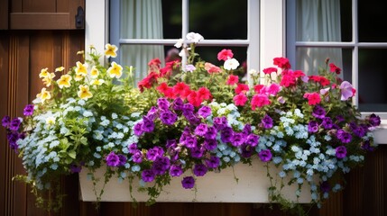 Poster - wooden house front window close up