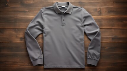 Poster - style grey polo shirt