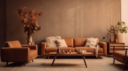 cozy blurred brown interior