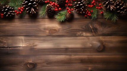 Poster - pine wood christmas background