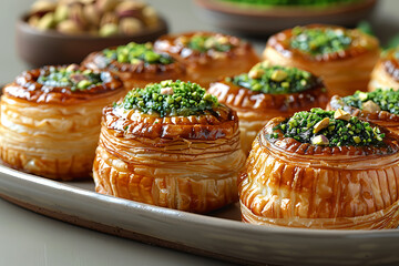 Fresh Turkish baklava sweet peices.