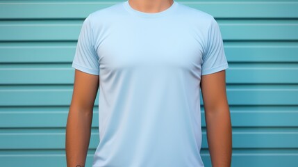 Canvas Print - fabric light blue tshirt