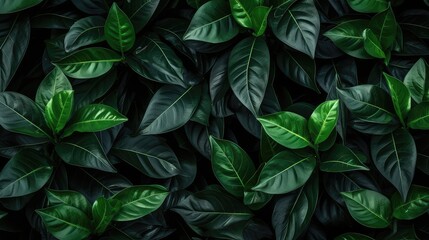 Wall Mural - glossy dark green leaves