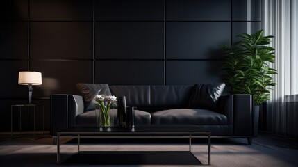 Wall Mural - minimalist blurred interior design black