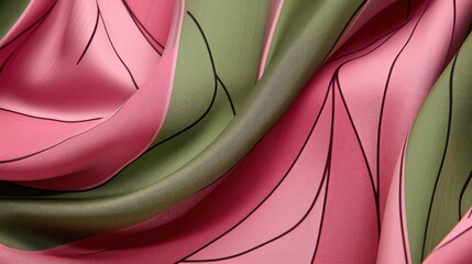 Sticker - organic pink and green abstract