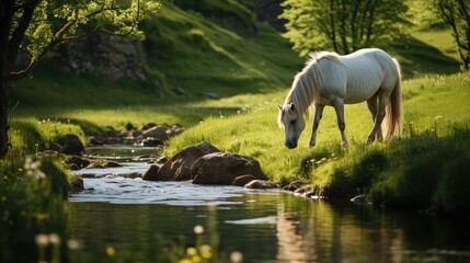 Wall Mural - majestic pets drinking water