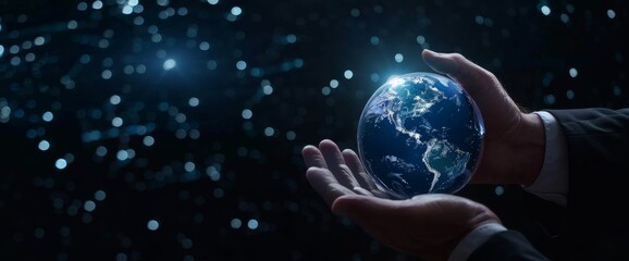 Poster - the global market, investment graph data, risk analysis with a return of success on business network