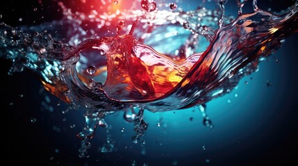 Wall Mural - illuminated water splash illustration